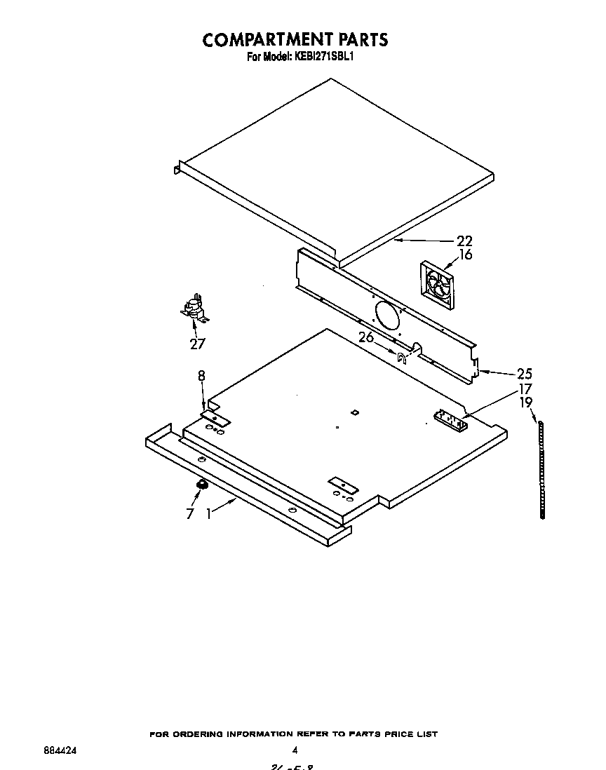KitchenAid KEBI271SBL1 compartment diagram