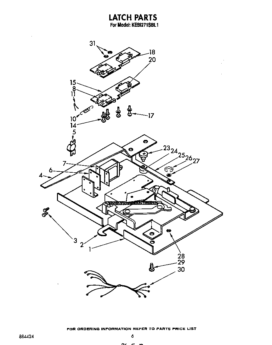 KitchenAid KEBI271SBL1 latch diagram