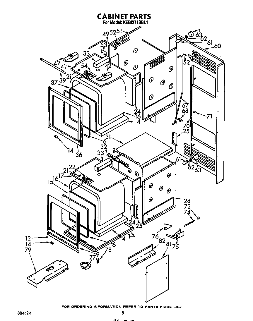 KitchenAid KEBI271SBL1 cabinet diagram