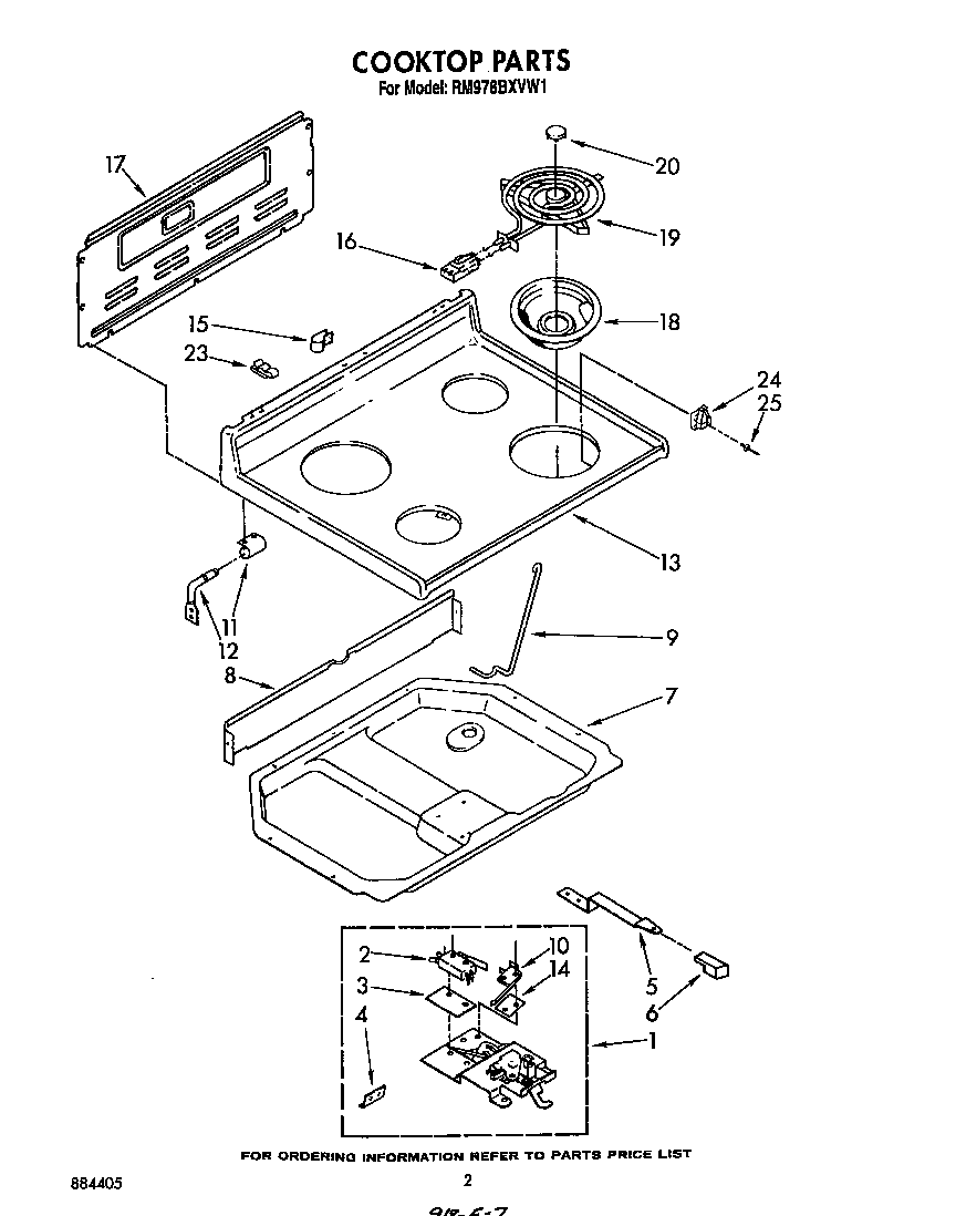 Whirlpool RM978BXVW1 cooktop diagram