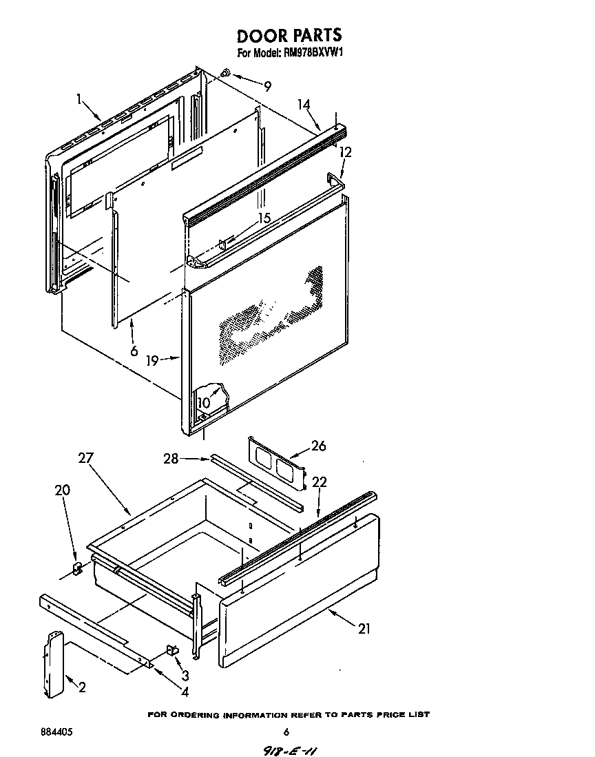 Whirlpool RM978BXVW1 door diagram