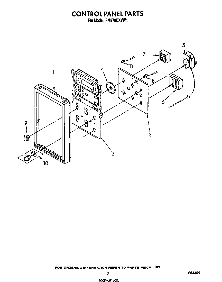 Whirlpool RM978BXVW1 control panel diagram