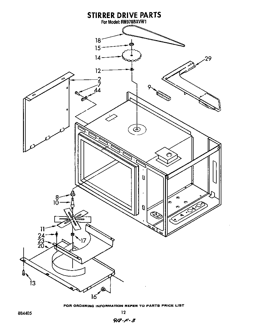 Whirlpool RM978BXVW1 stirrer drive diagram