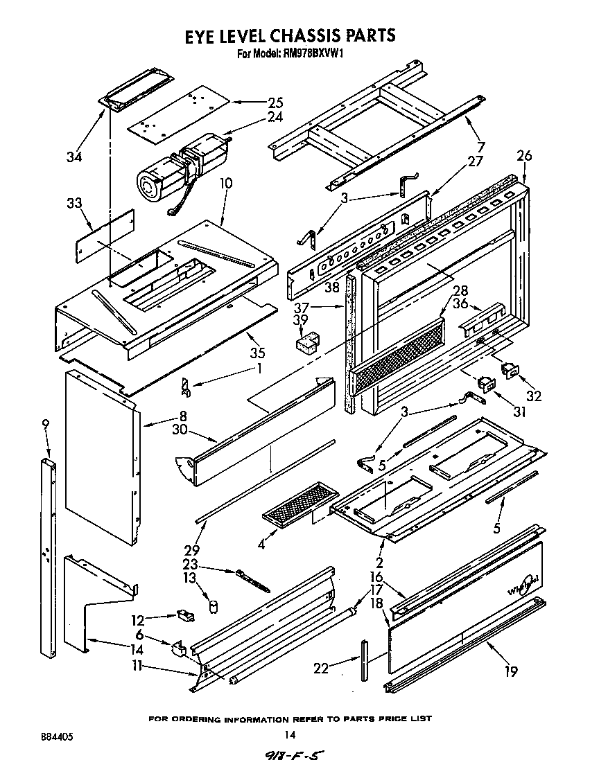 Whirlpool RM978BXVW1 eye level chassis diagram