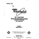 Whirlpool RB276PXV1 front cover diagram