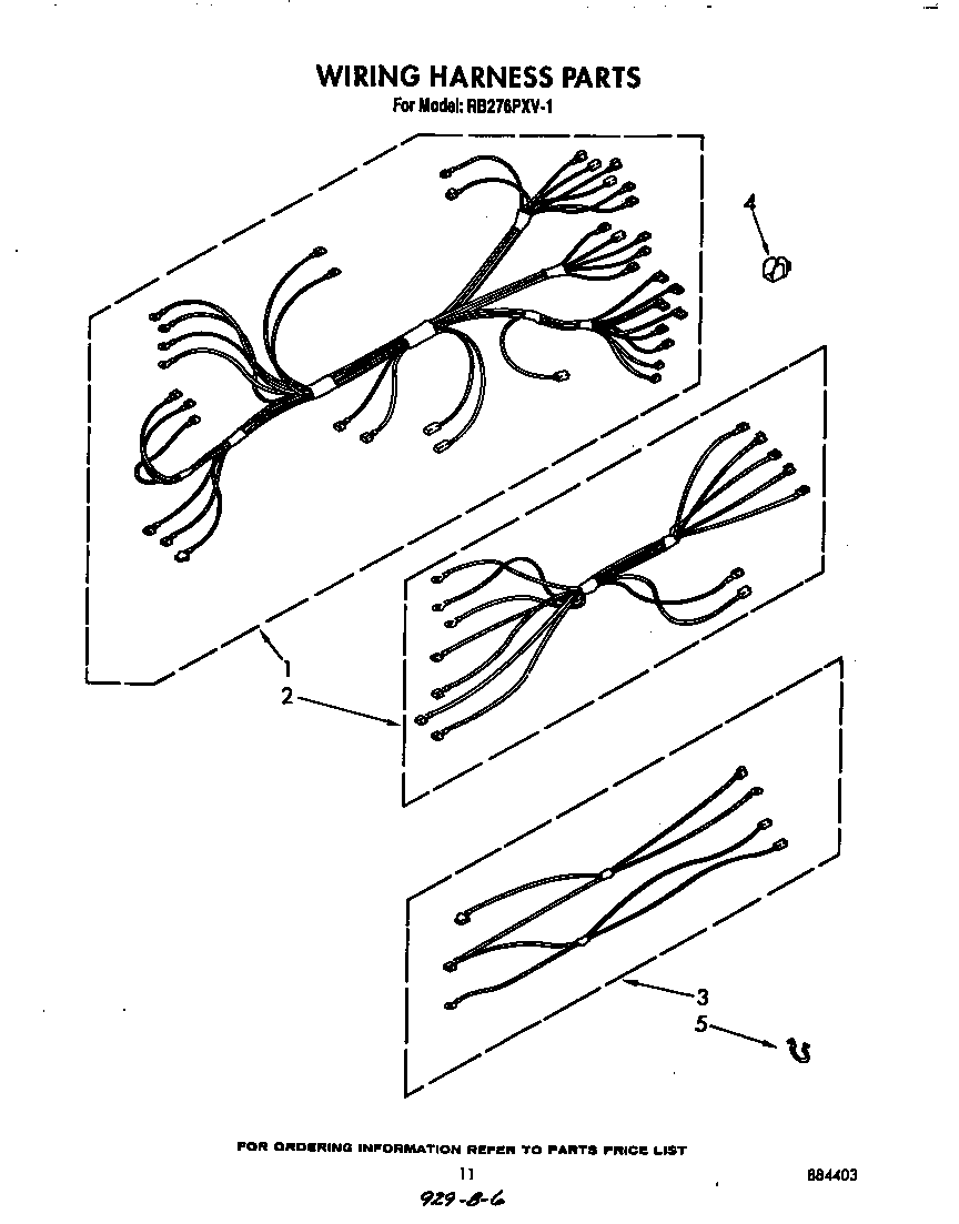 Whirlpool RB276PXV1 wiring harness diagram