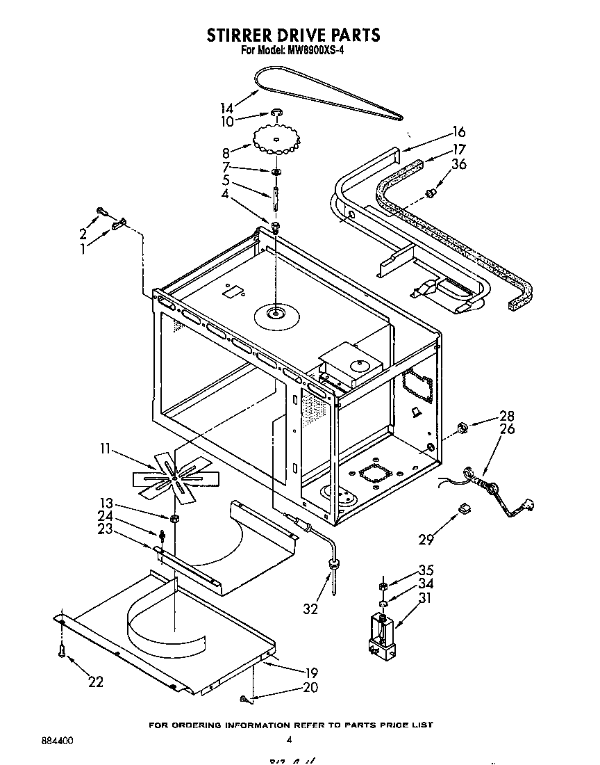 Whirlpool MW8900XS4 stirrer drive diagram