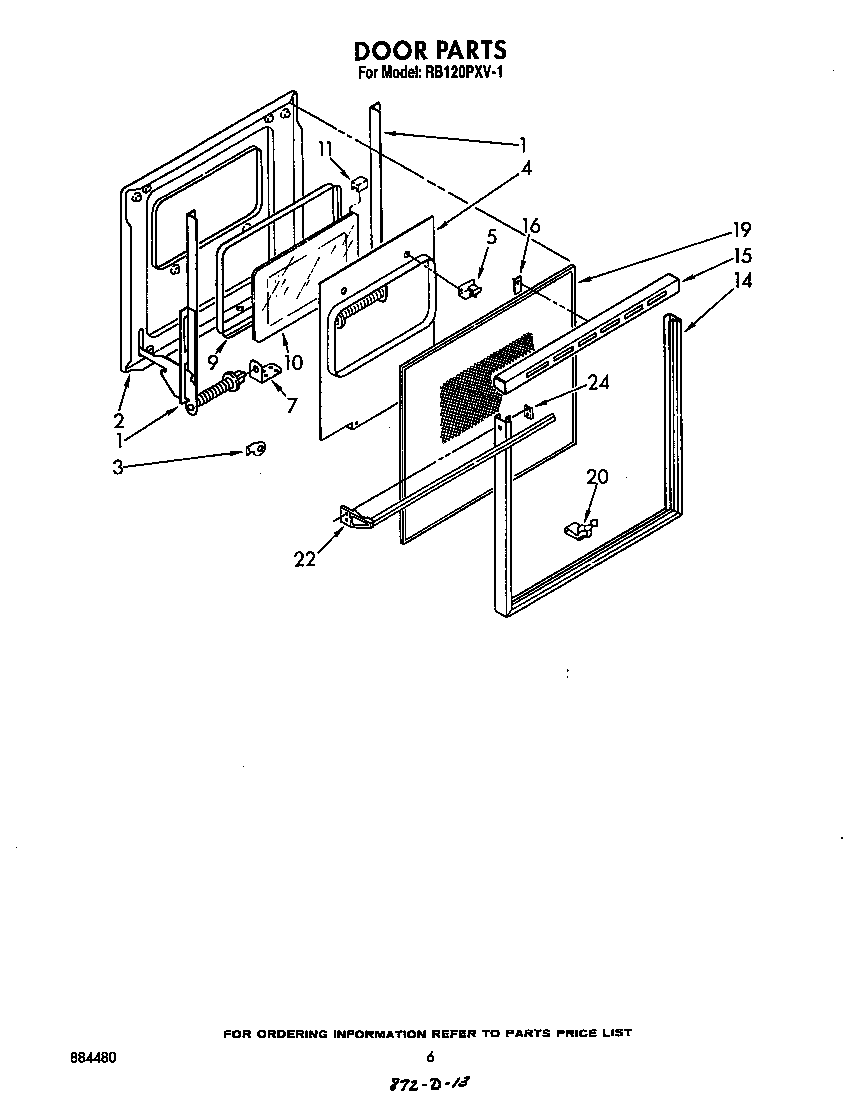 Whirlpool RB120PXV1 door diagram
