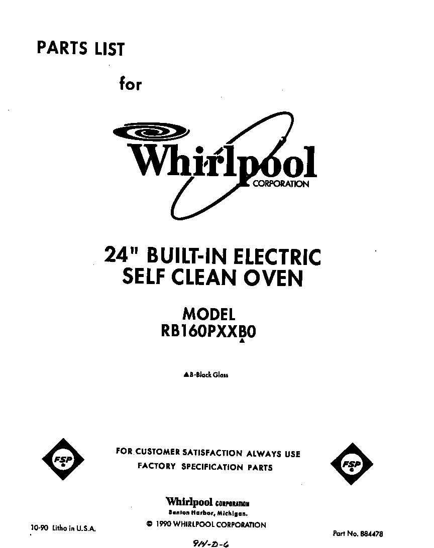 Whirlpool RB160PXXB0 front cover diagram