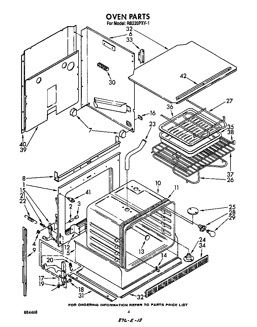 Whirlpool RB220PXV1 oven diagram