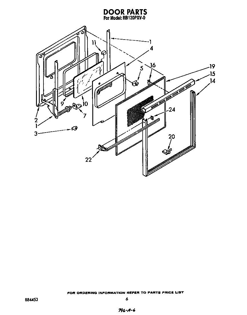 Whirlpool RB120PXV0 door diagram