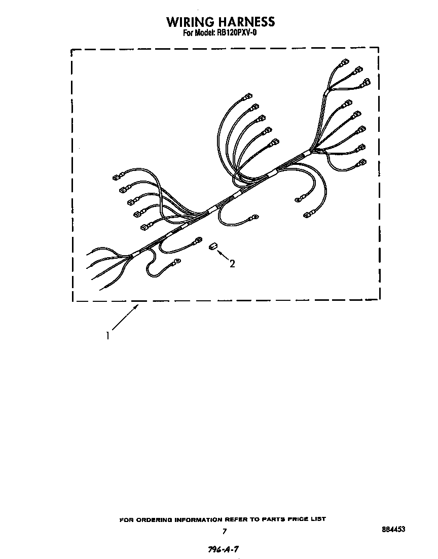Whirlpool RB120PXV0 wiring harness diagram