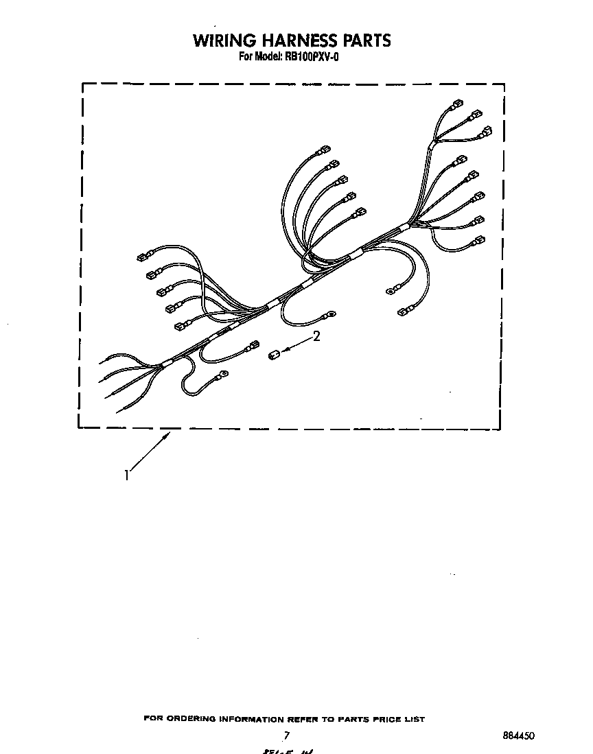 Whirlpool RB100PXV0 wiring harness diagram