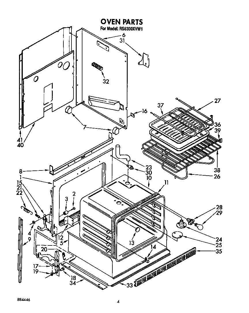 Whirlpool RS6300XVW1 oven diagram