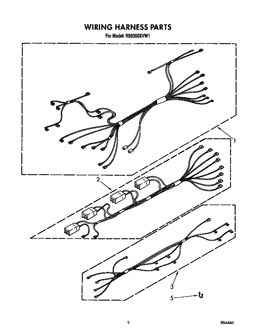 Whirlpool RS6300XVW1 wiring harness diagram