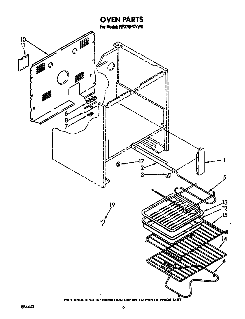 Whirlpool RF375PXVW0 oven diagram