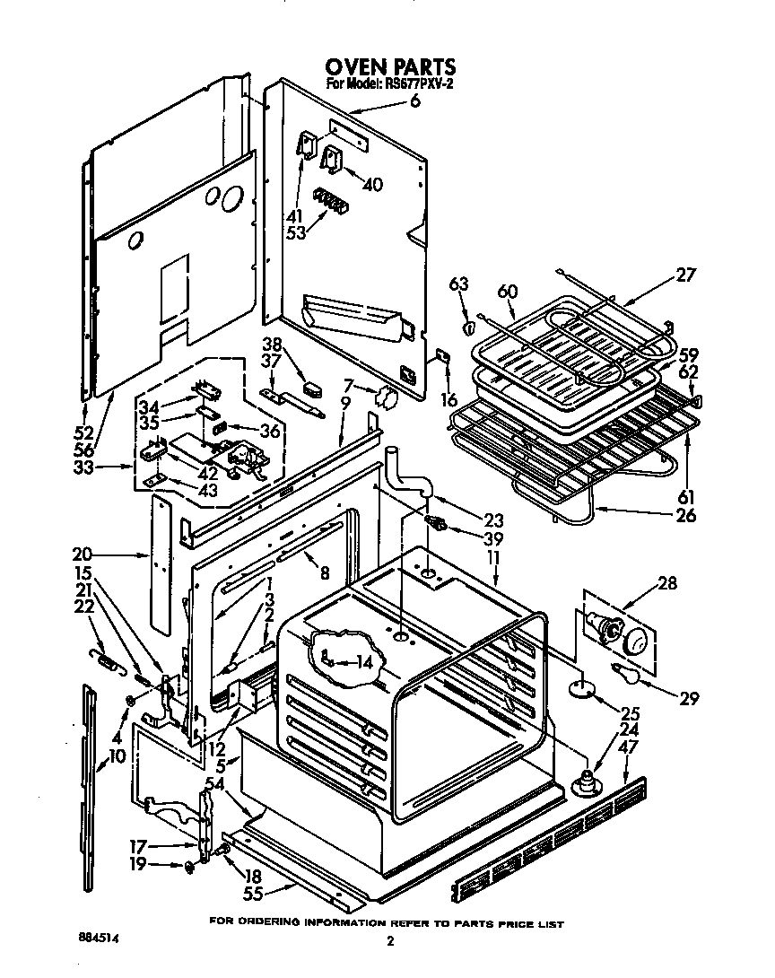 Whirlpool RS677PXV2 oven diagram