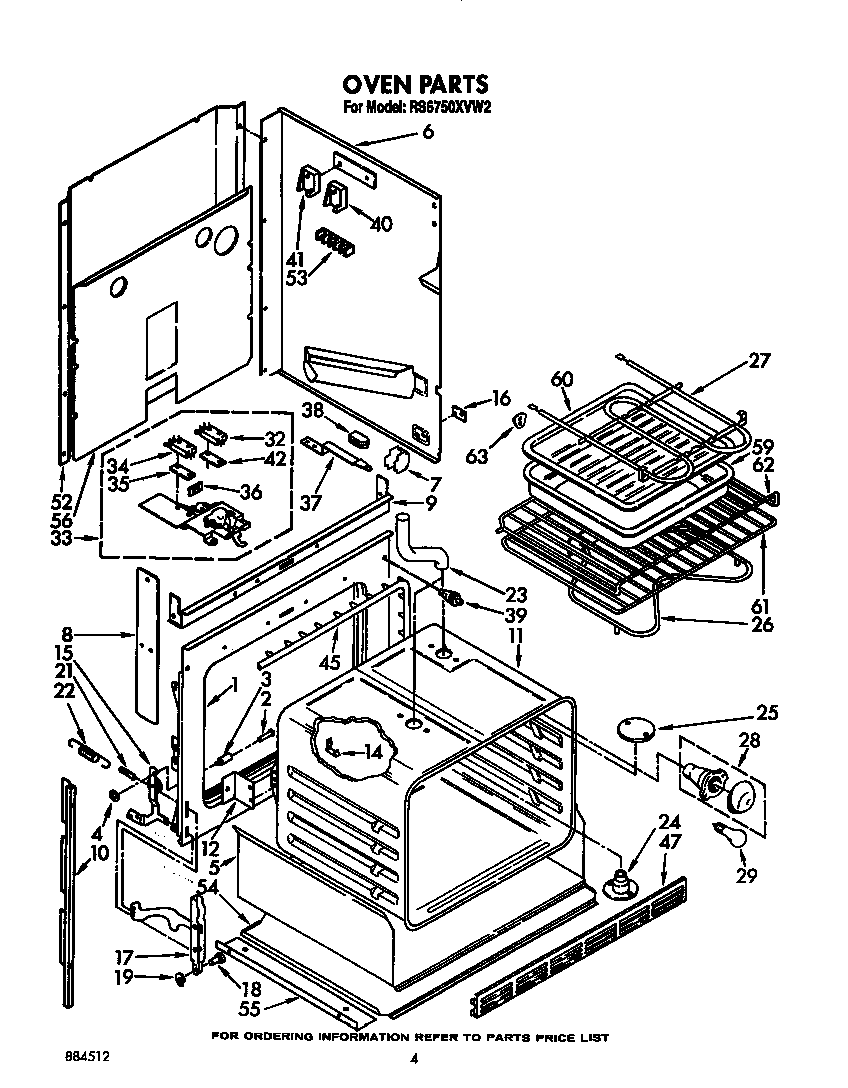 Whirlpool RS6750XVW2 oven diagram