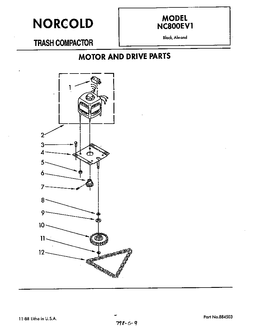 Whirlpool NC800EV1 motor and drive diagram