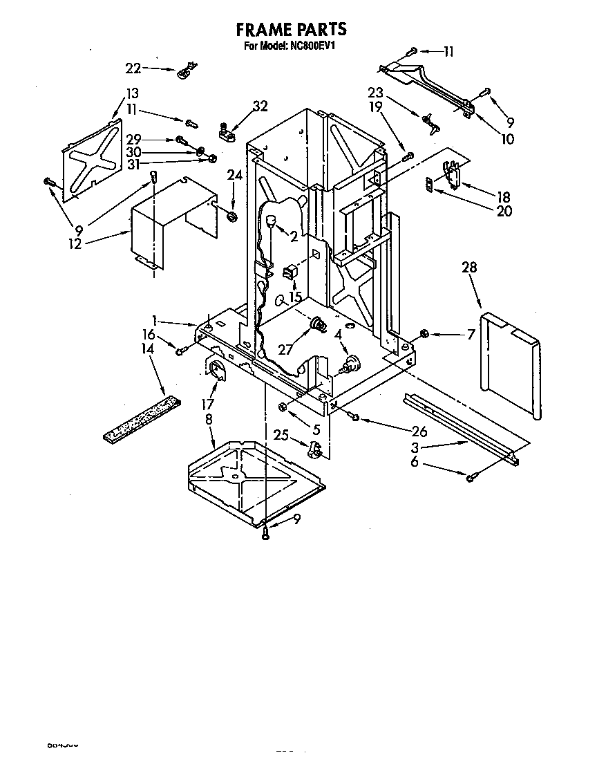 Whirlpool NC800EV1 frame diagram