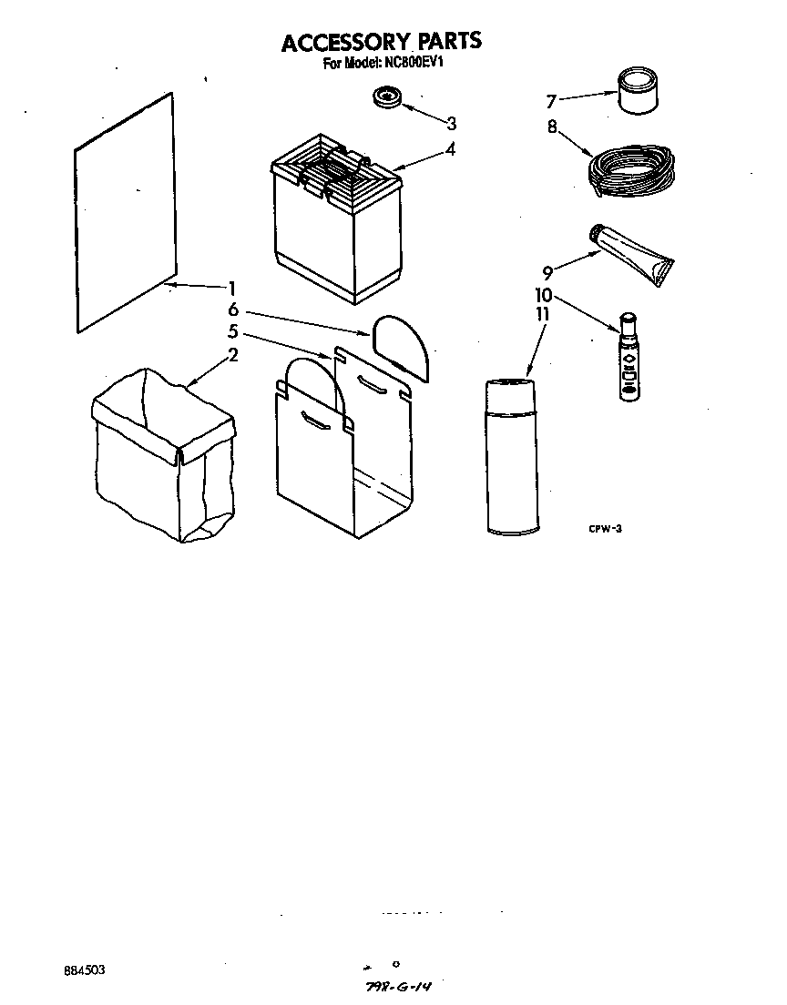 Whirlpool NC800EV1 accessory diagram