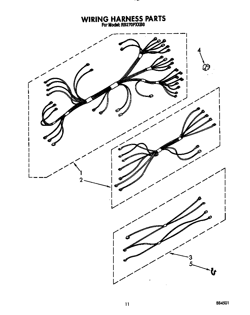 Whirlpool RB270PXXW0 wiring harness diagram