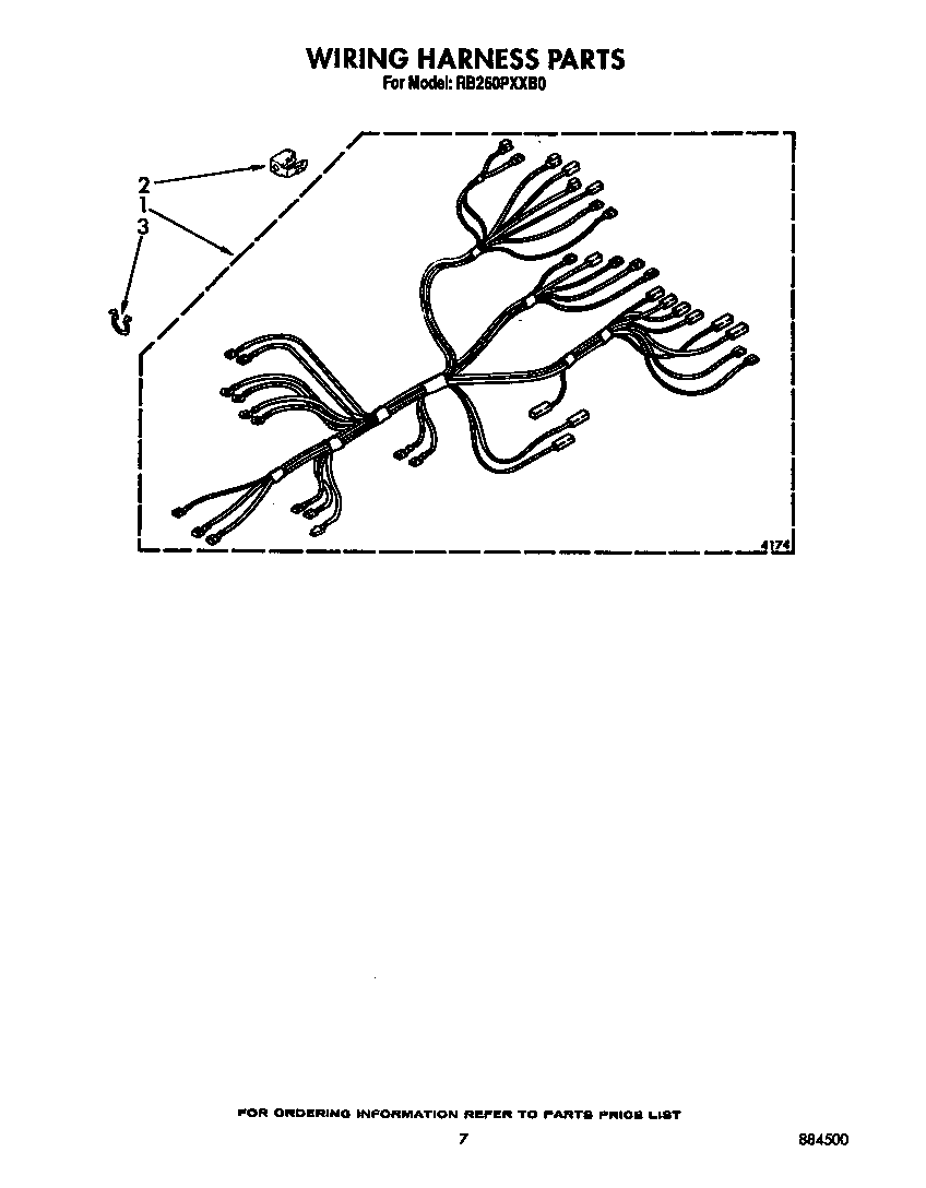 Whirlpool RB260PXXW0 wiring harness diagram
