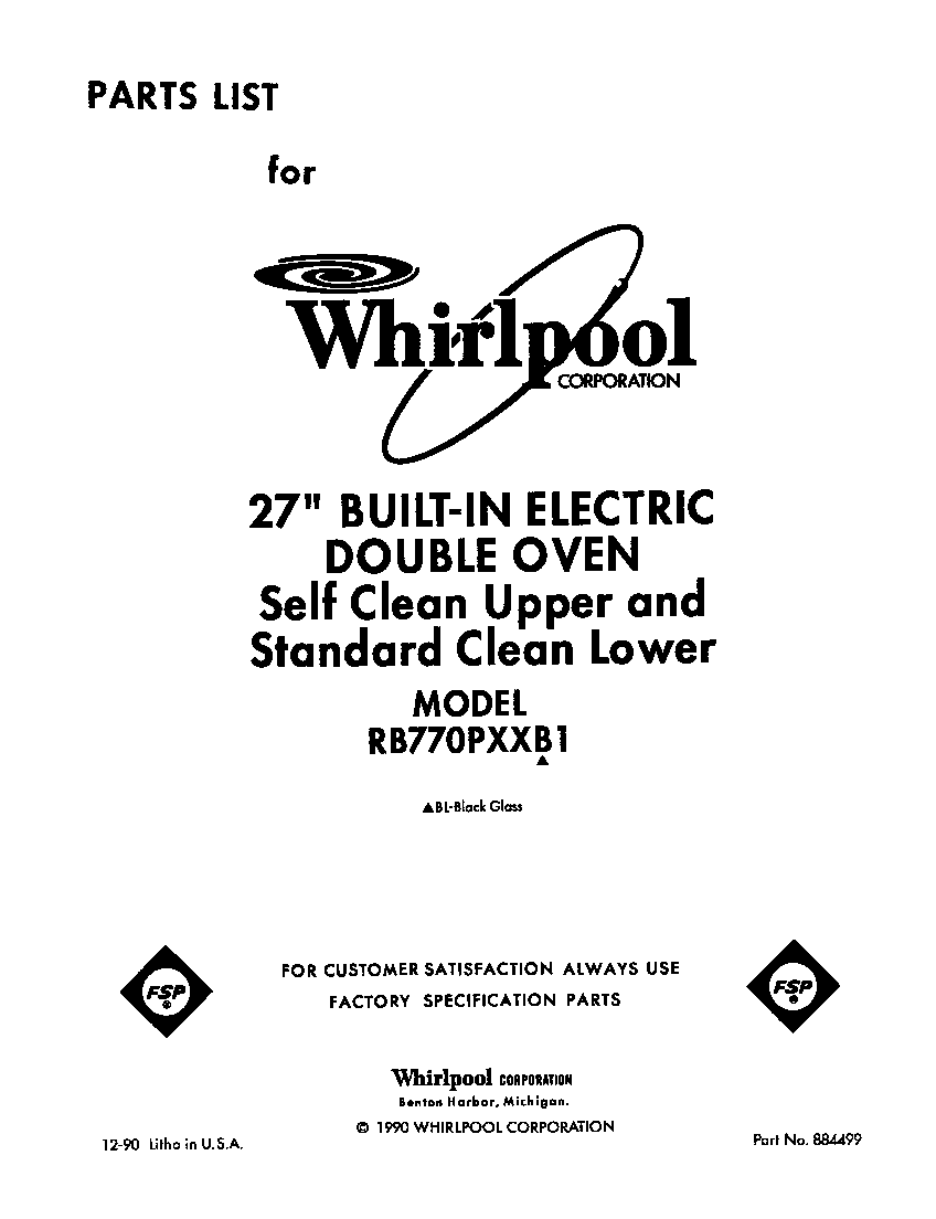 Whirlpool RB770PXXB1 front cover diagram