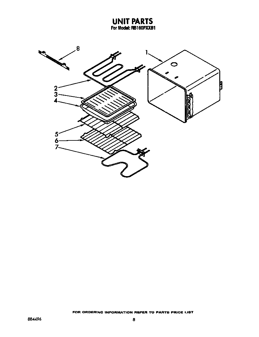 Whirlpool RB160PXXB1 unit diagram