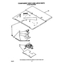 Whirlpool RB770PXXW0 component shelf and latch diagram