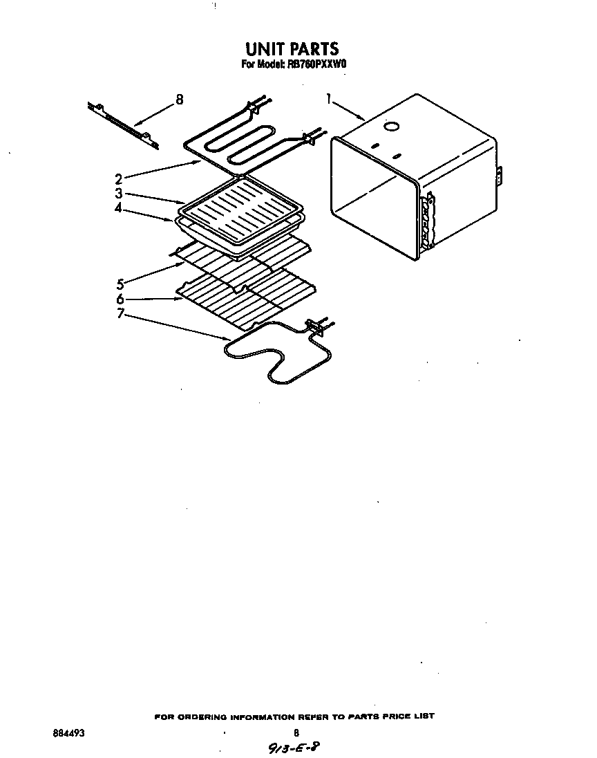 Whirlpool RB760PXXW0 unit diagram