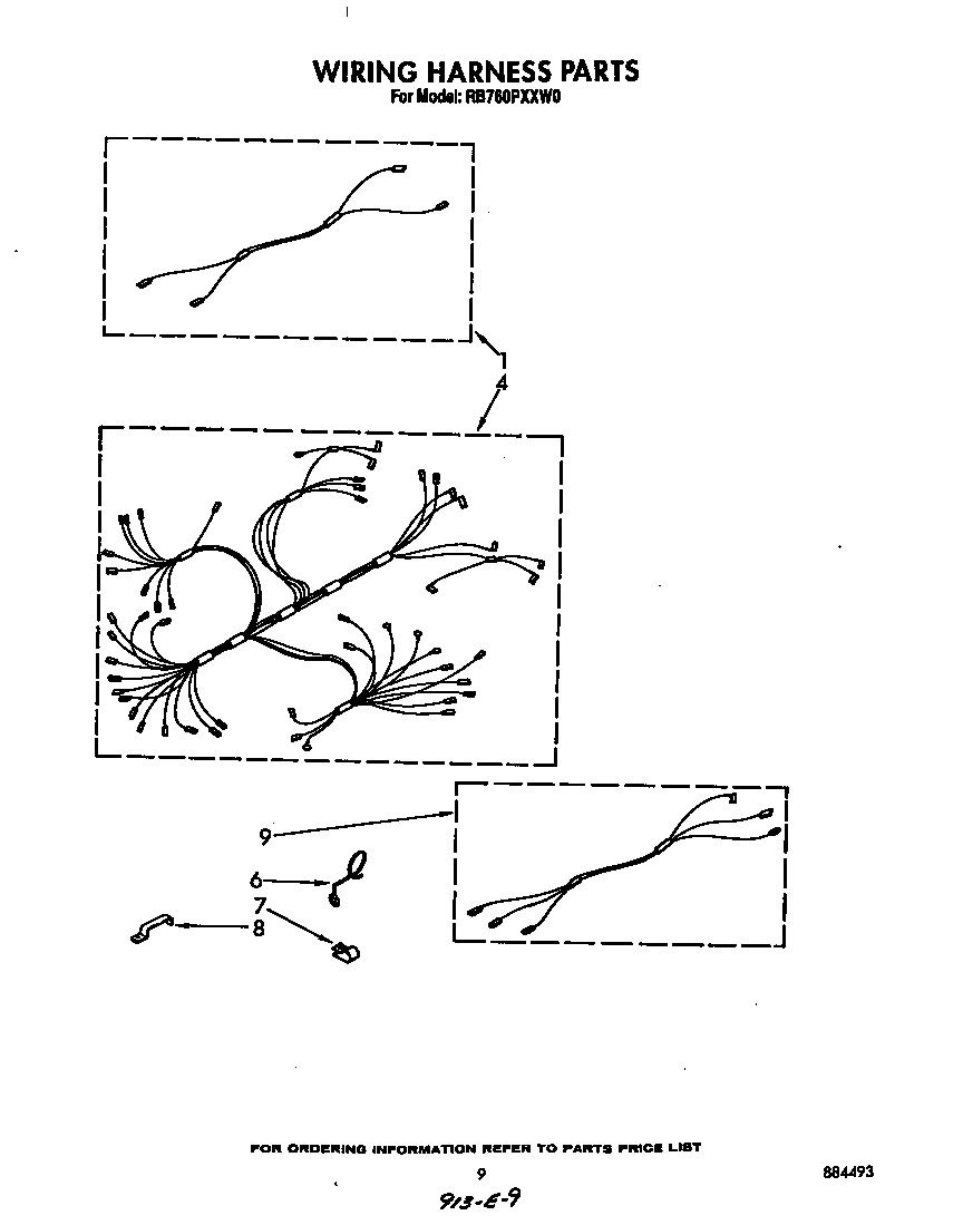 Whirlpool RB760PXXW0 wiring harness diagram