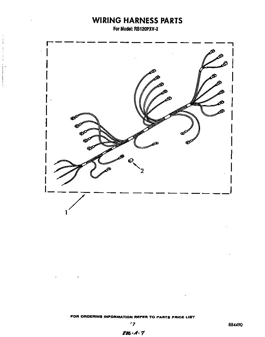 Whirlpool RB120PXV2 wiring harness diagram