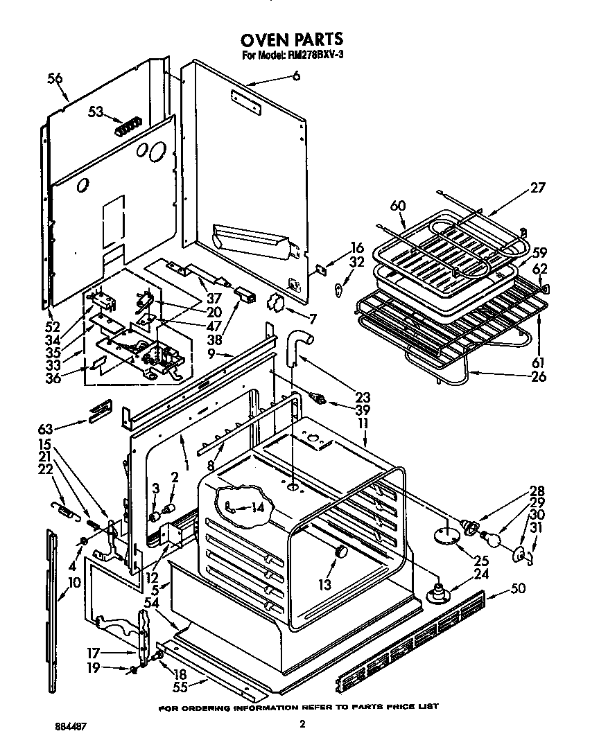 Whirlpool RM278BXV3 oven diagram