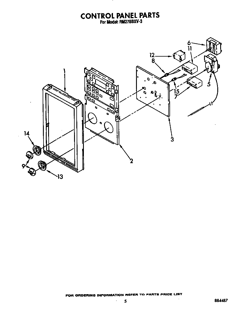 Whirlpool RM278BXV3 control panel diagram