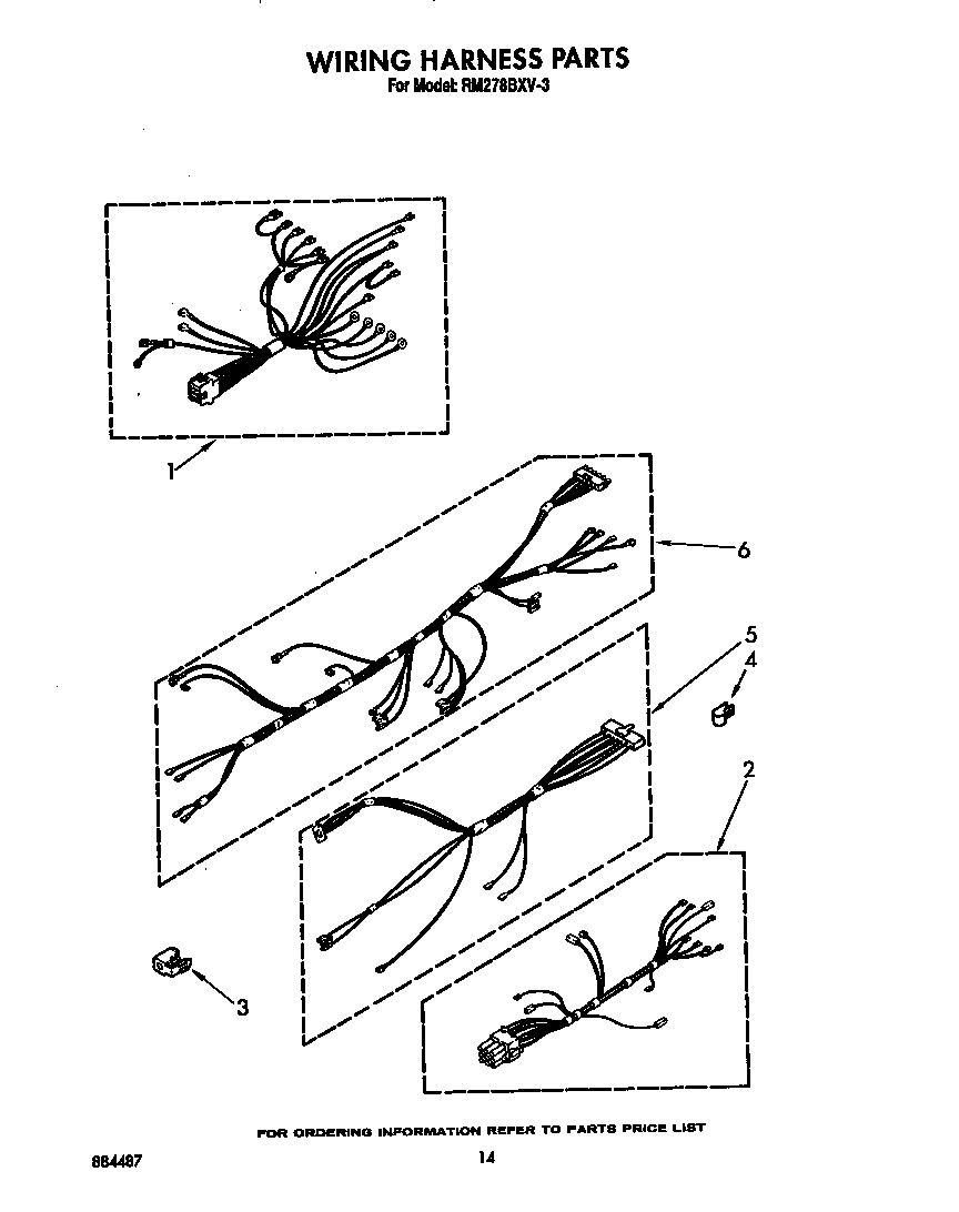 Whirlpool RM278BXV3 wiring harness diagram