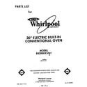 Whirlpool RB2000XVW1 front cover diagram