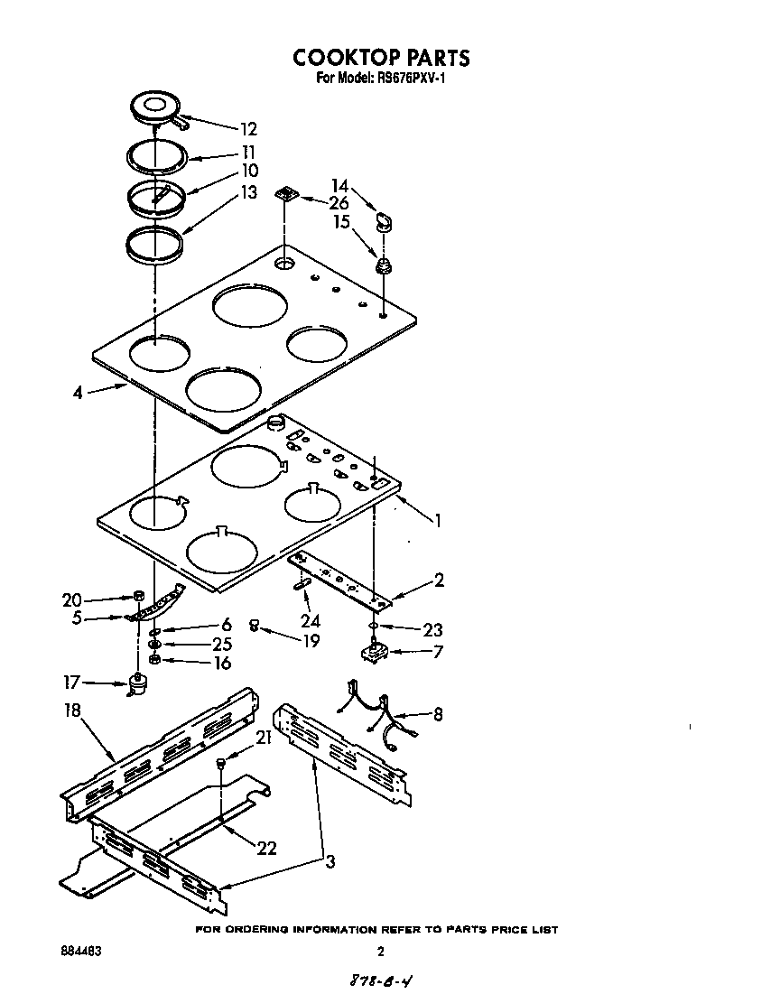 Whirlpool RS676PXV1 cooktop diagram