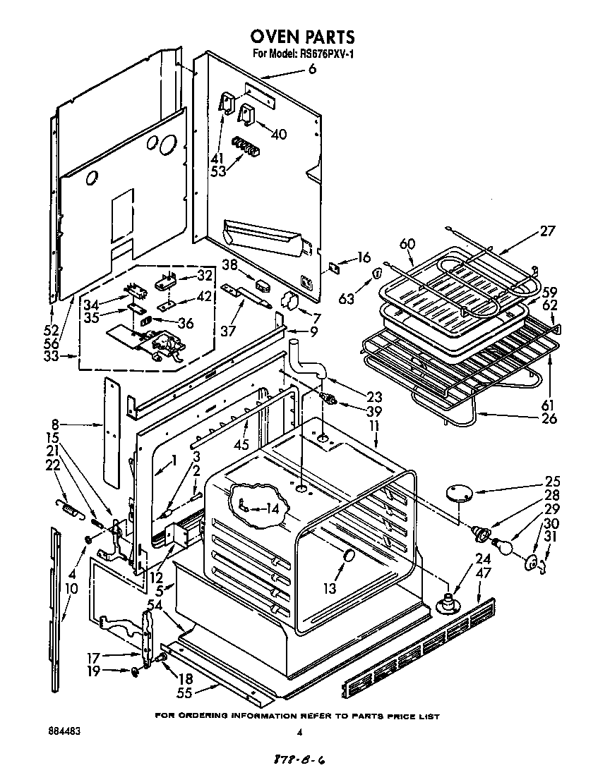 Whirlpool RS676PXV1 oven diagram