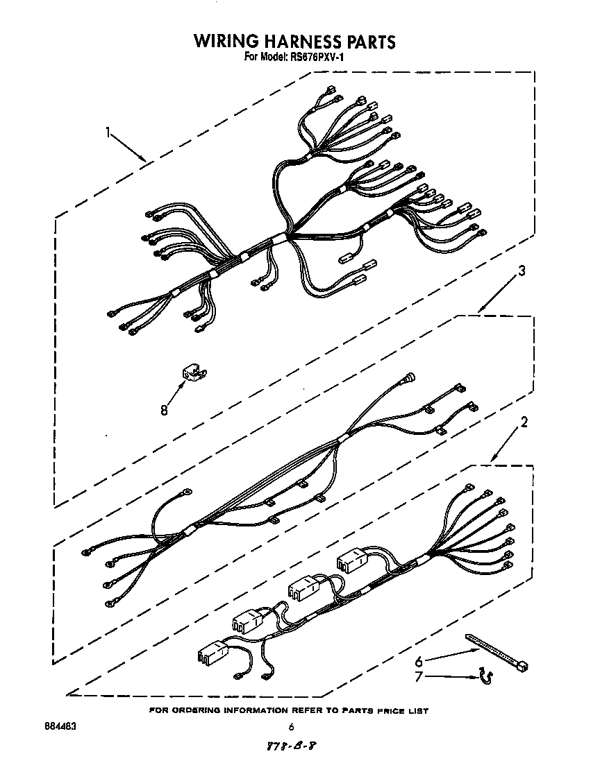 Whirlpool RS676PXV1 wiring harness diagram