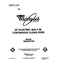 Whirlpool RB220PXYB0 front cover diagram