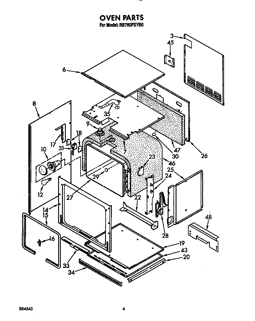 Whirlpool RB760PXYB0 oven diagram