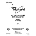 Whirlpool RB160PXYB0 front cover diagram