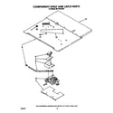 Whirlpool RB170PXXW3 component shelf and latch diagram