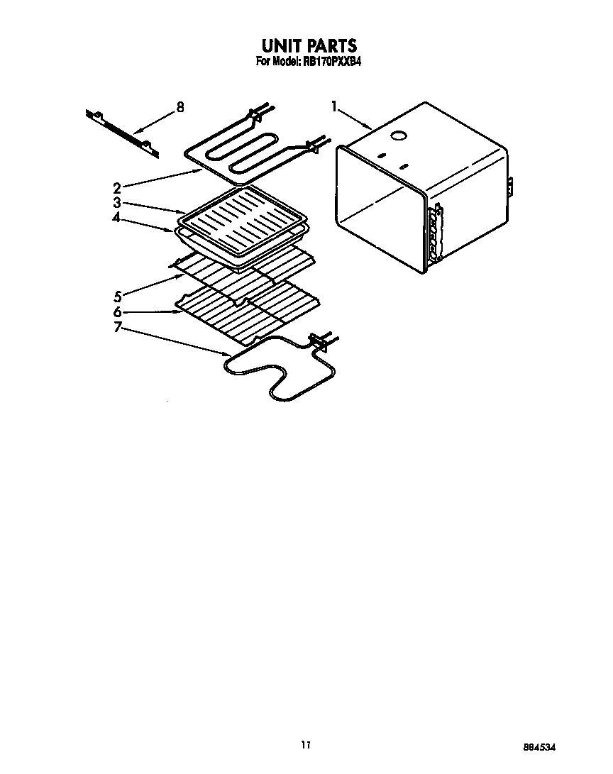 Whirlpool RB170PXXB4 unit diagram