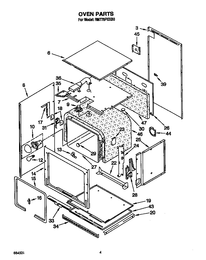 Whirlpool RM778PXXB0 oven diagram