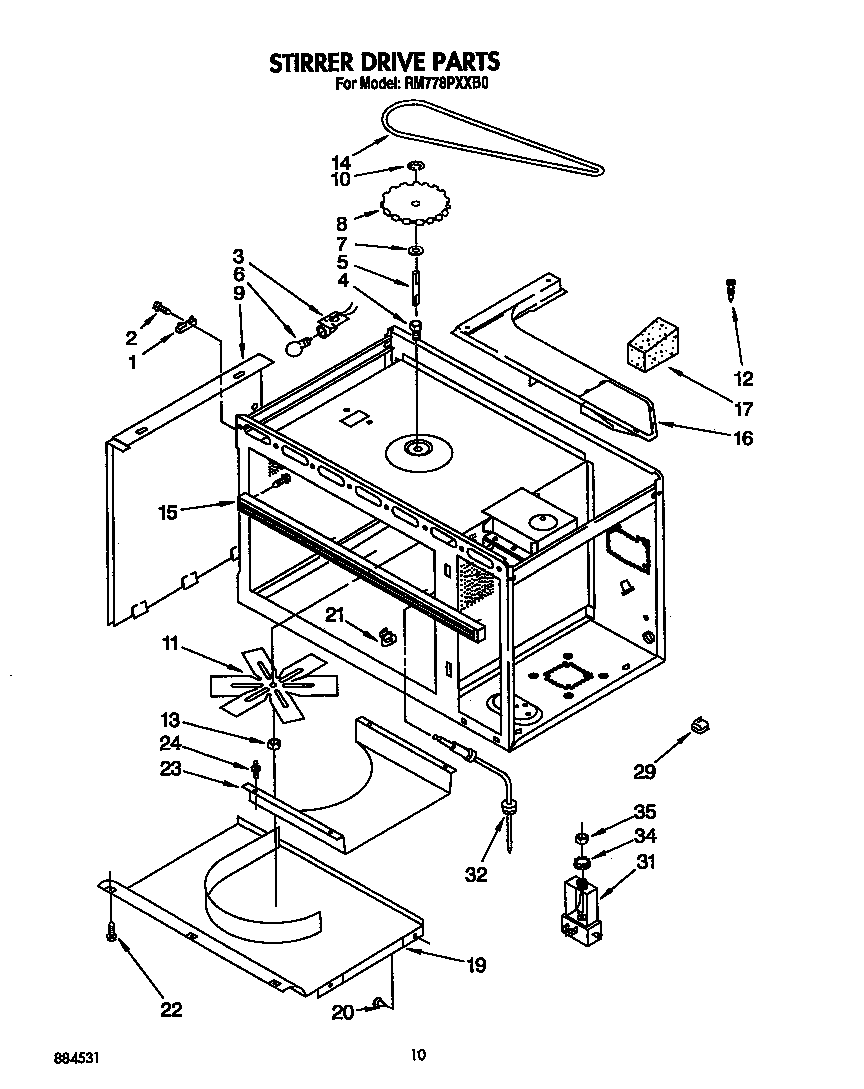 Whirlpool RM778PXXB0 stirrer drive diagram