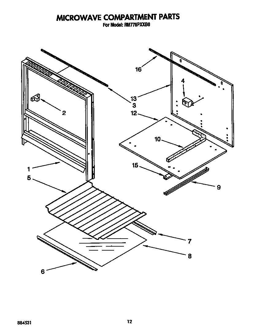 Whirlpool RM778PXXB0 microwave compartment diagram