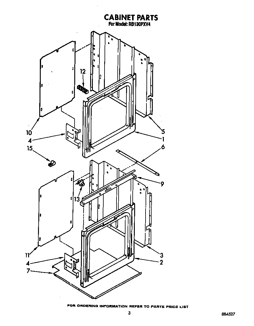 Whirlpool RB130PXV4 cabinet diagram