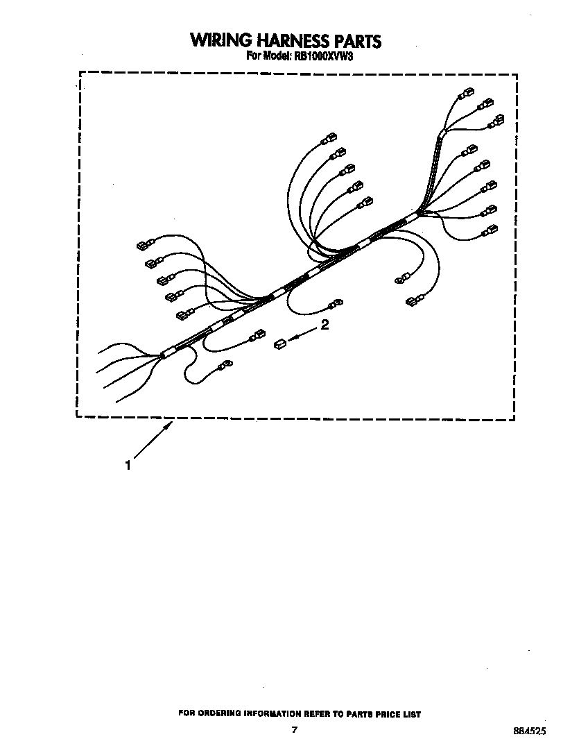 Whirlpool RB1000XVW3 wiring harness diagram